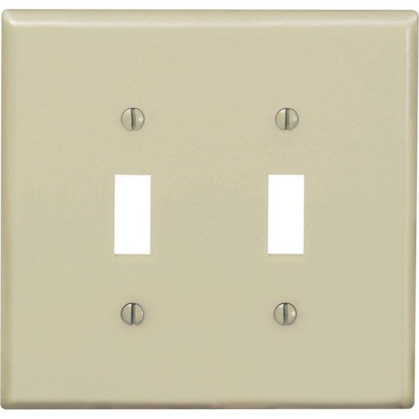 Leviton Ivory 2 gang Nylon Toggle Wall Plate 00PJ2-00I